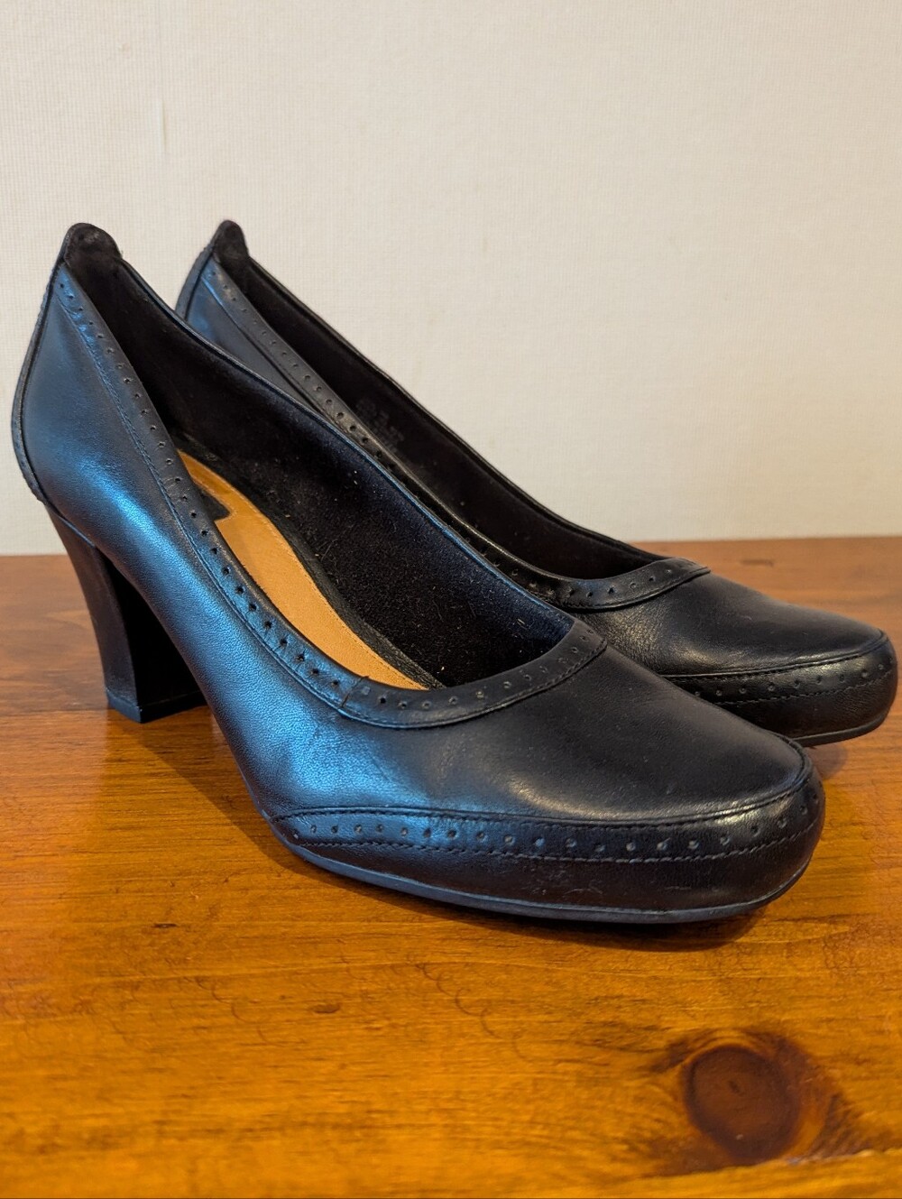 Clarks Artisan Black Leather Heels